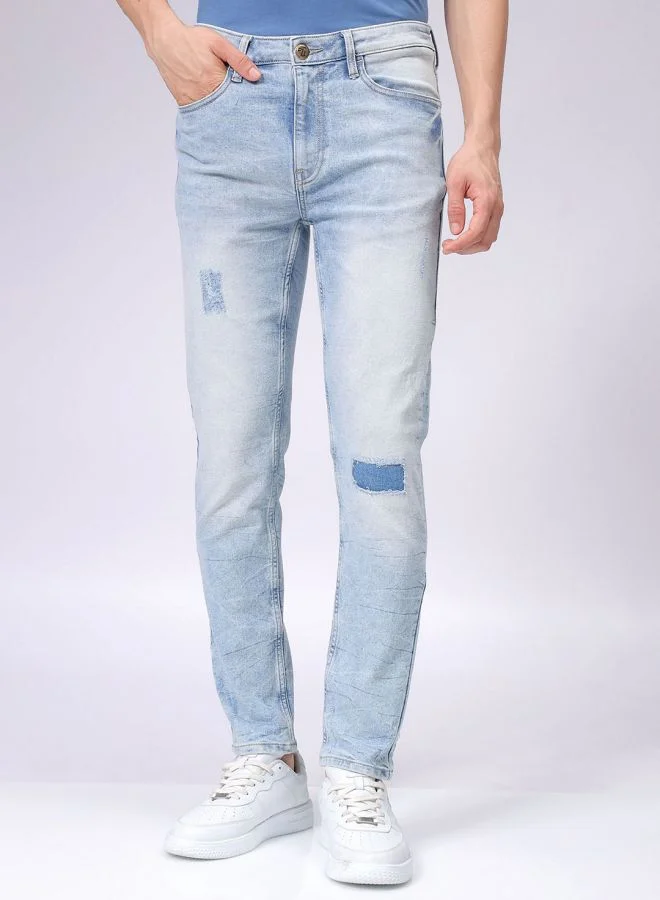 Men Slim Fit Solid Mid-Rise Stretchable Jeans