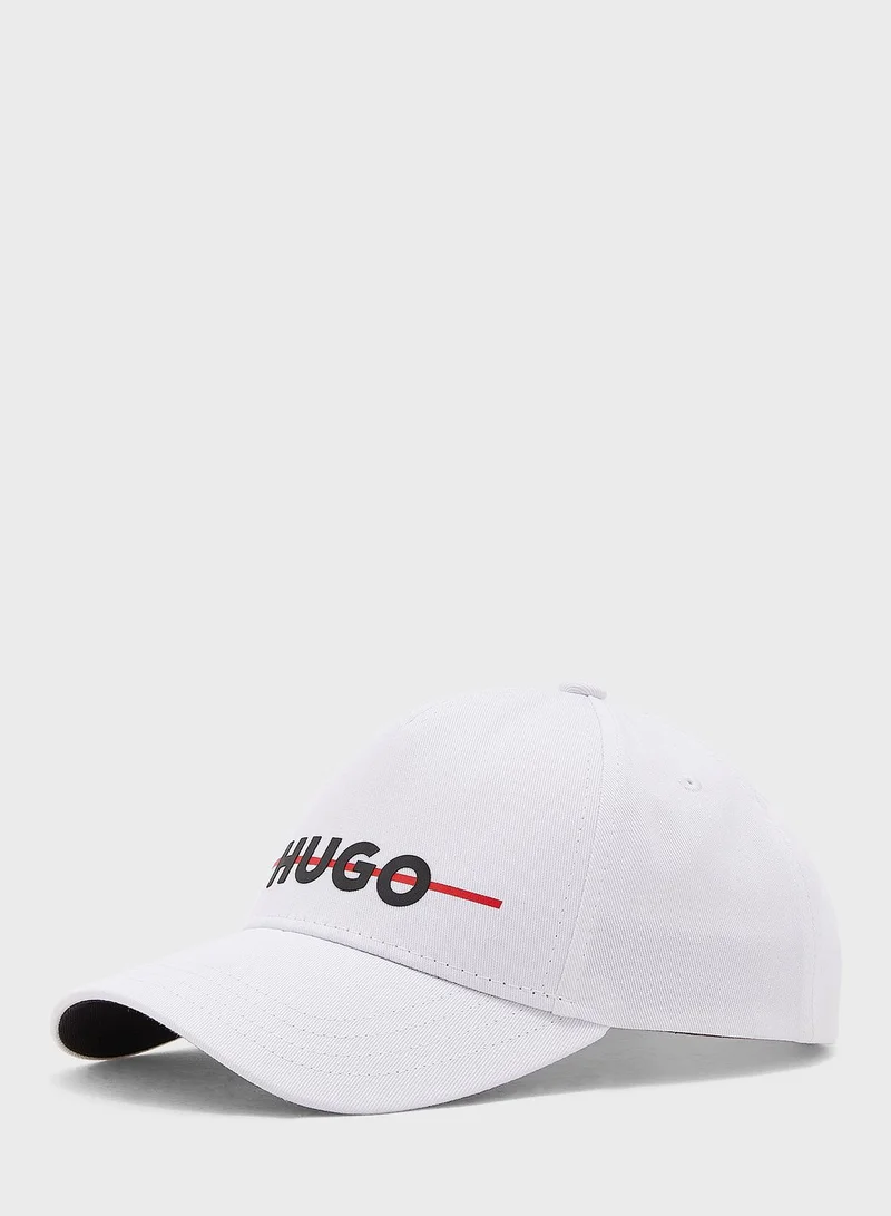 HUGO Logo Print Curved Peak Cap