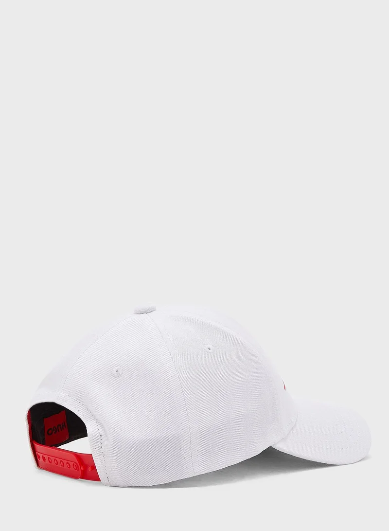 HUGO Logo Print Curved Peak Cap