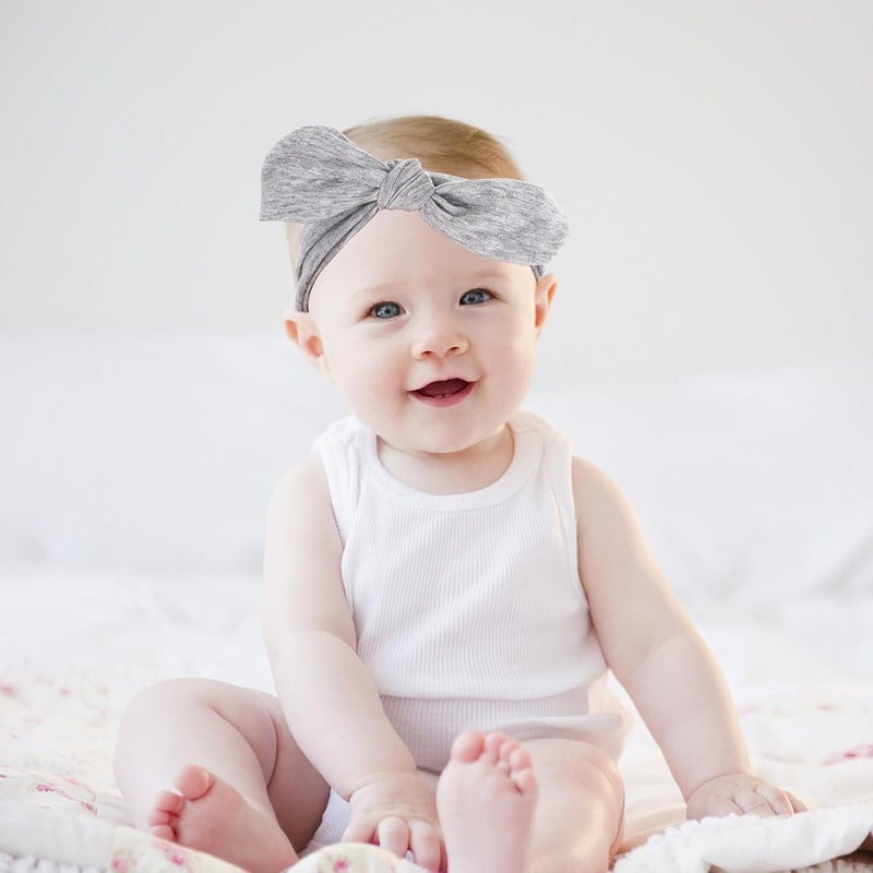 Newborn Cotton Hat and Receiving Blanket Set for with Ear Protection, Soft Grey Modal, Headband and Mittens for Fall Winter Nursery - Image 2