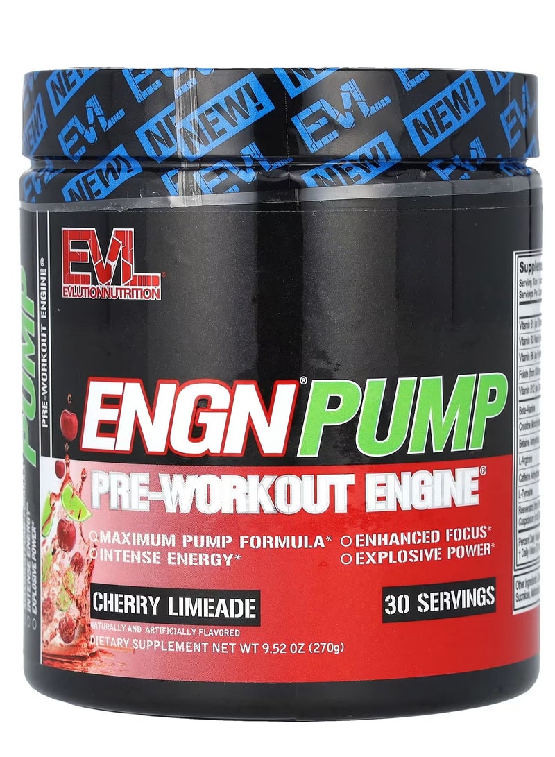EVLUTION NUTRITION ENGN Pump Pre-Workout Engine Cherry Limeade 9.52 oz (270 g)  - Image 1