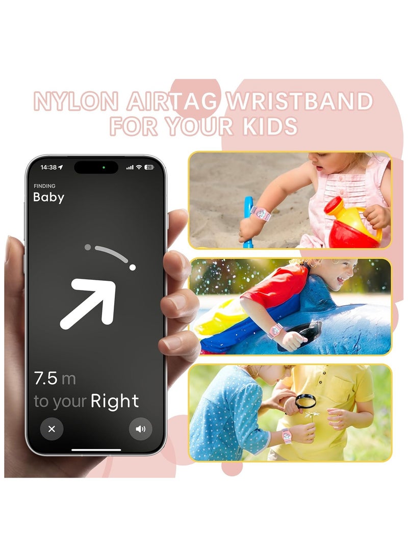 LAIAOCISI Children's Adjustable AirTag GPS Tracker Protective Bracelet Waterproof Case Cover Cute Cartoon Full Coverage Anti-Lost Airtag Holder Healthy Nylon Wristband Accessories for Kids(Unicorn) - Image 5