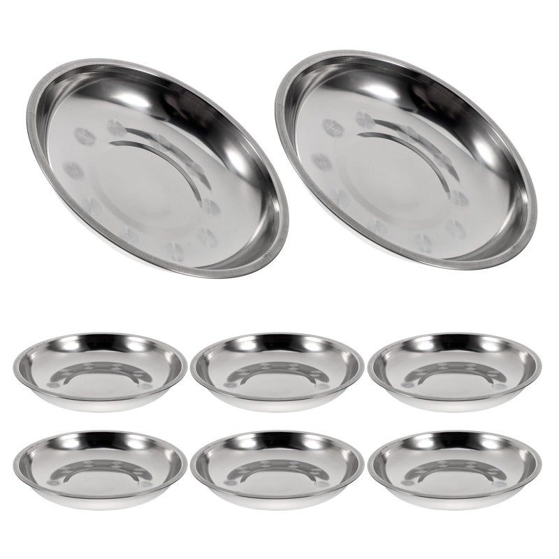 Stainless Steel 18cm Deepened Serving Trays 6pcs Bbq Steak Pasta Reusable Kitchen Containers - Image 2