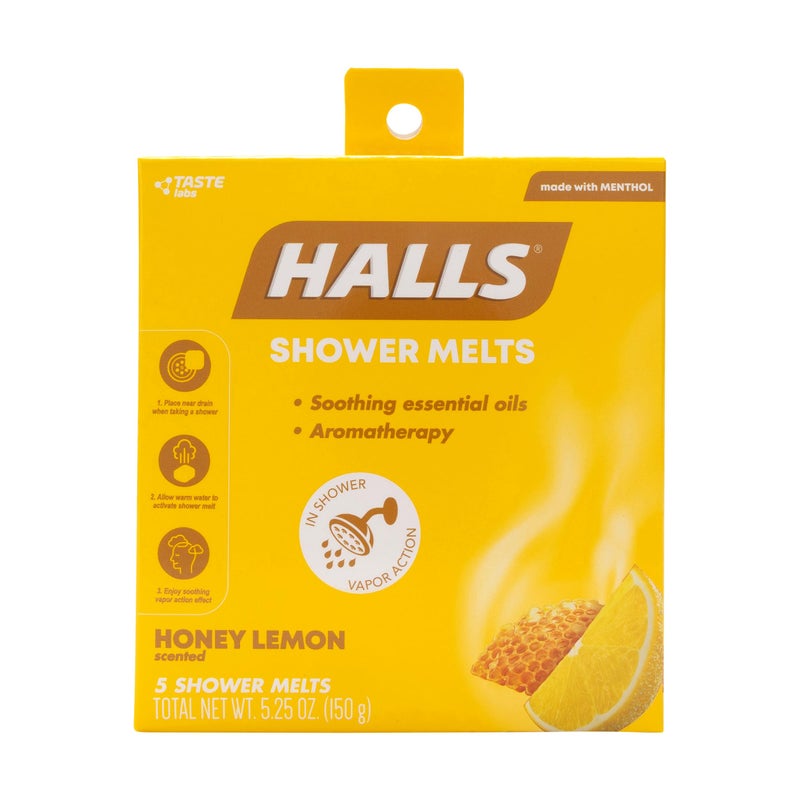 Halls Soothing Shower Melts 5 Pack Honey Lemon Scented Aromatherapy Shower Steamers with Essential Oils - Image 3