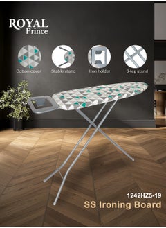 ROYAL PRINCE Stainless Steel Ironing Board 30.5x106cm with Iron Holder - Stable & Durable Stand  - Image 1