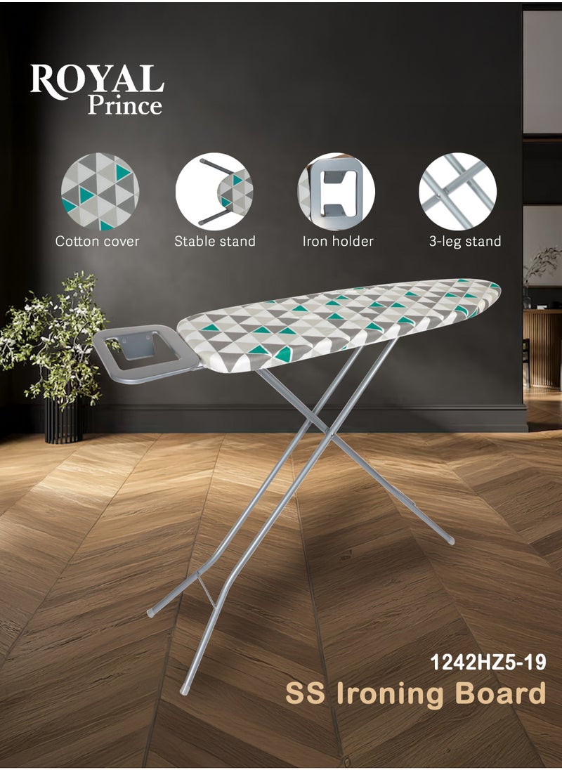 ROYAL PRINCE Stainless Steel Ironing Board 30.5x106cm with Iron Holder - Stable & Durable Stand  - Image 1