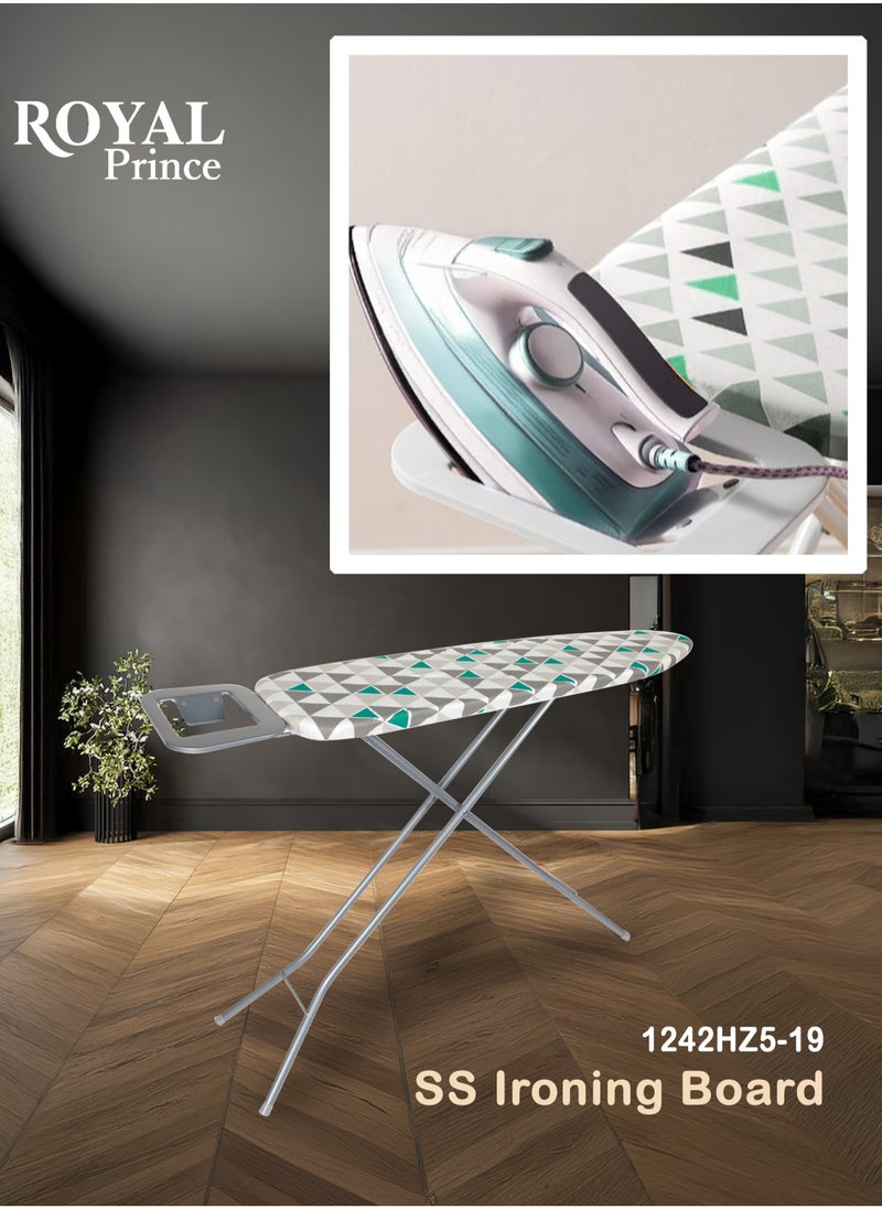 ROYAL PRINCE Stainless Steel Ironing Board 30.5x106cm with Iron Holder - Stable & Durable Stand  - Image 2