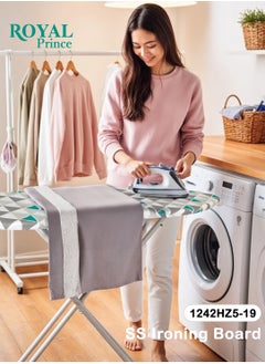 ROYAL PRINCE Stainless Steel Ironing Board 30.5x106cm with Iron Holder - Stable & Durable Stand  - Image 3