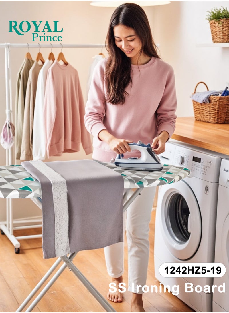ROYAL PRINCE Stainless Steel Ironing Board 30.5x106cm with Iron Holder - Stable & Durable Stand  - Image 3