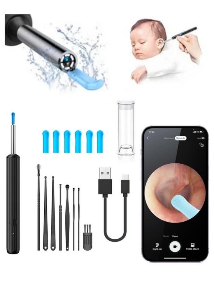 Generic Earwax removal kit - visual ear pick with camera, equipped with stainless steel ear cleaner, ear cleaner with 8 ear picks + 6 silicone ear picks, otoscope with LED light, mobile phone wireless connection visual otoscope earwax  - Image 1
