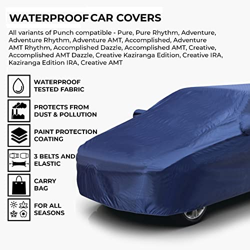 Autofy Car Cover Waterproof TAFO for Tata Punch [Year 2021 Onwards] - Punch Car Cover Dust & UV Protection Punch Car Body Cover with Mirror Pocket Soft Cotton Lining - Image 2
