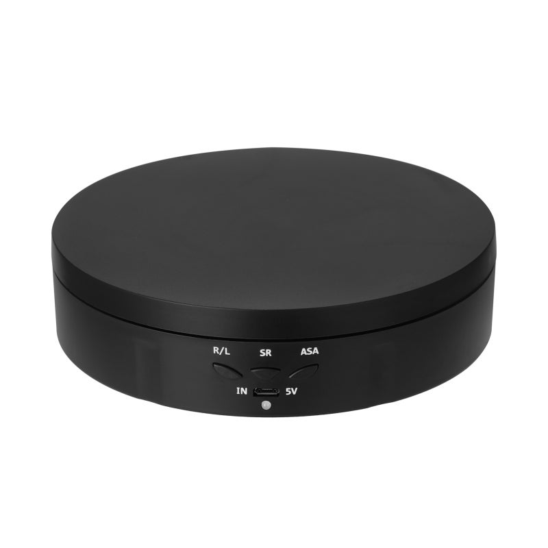 360 Degree Electric Rotating Turntable: Black, 3-Speed 2-4-7.5 Rpm, 10Kg Load, Forward Reverse & Angle-Set Round-Trip Rotation - Usb Or Battery Powered Display Stand for Video Shooting, Product Showca - Image 2