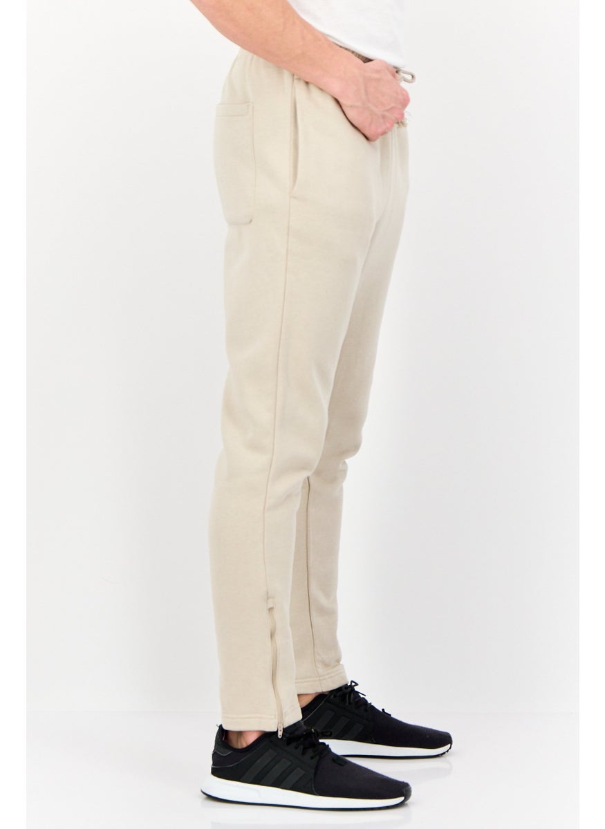 Adidas - Men Regular Fit Outdoor Sweatpants, Beige - Image 1