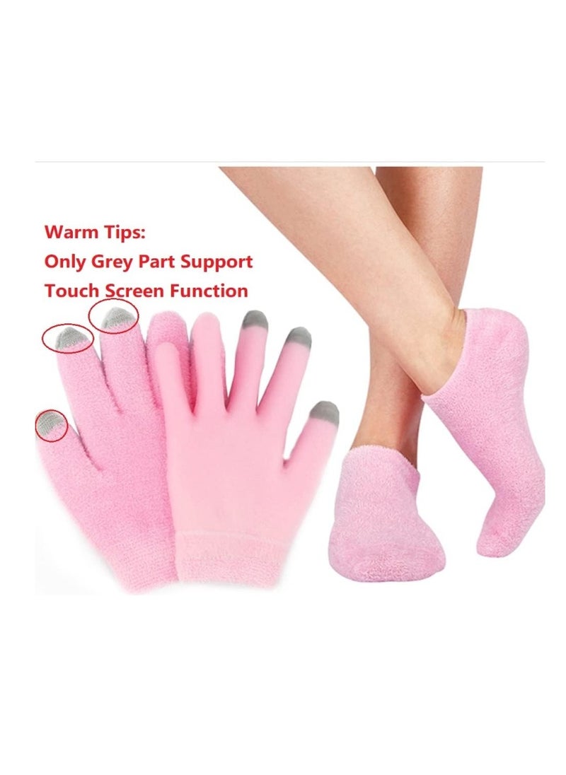 OASIS-TH 4 Pcs Gel Moisturizing Spa Gloves And Cracked Dry Skin Socks For Women Girls  - Image 2