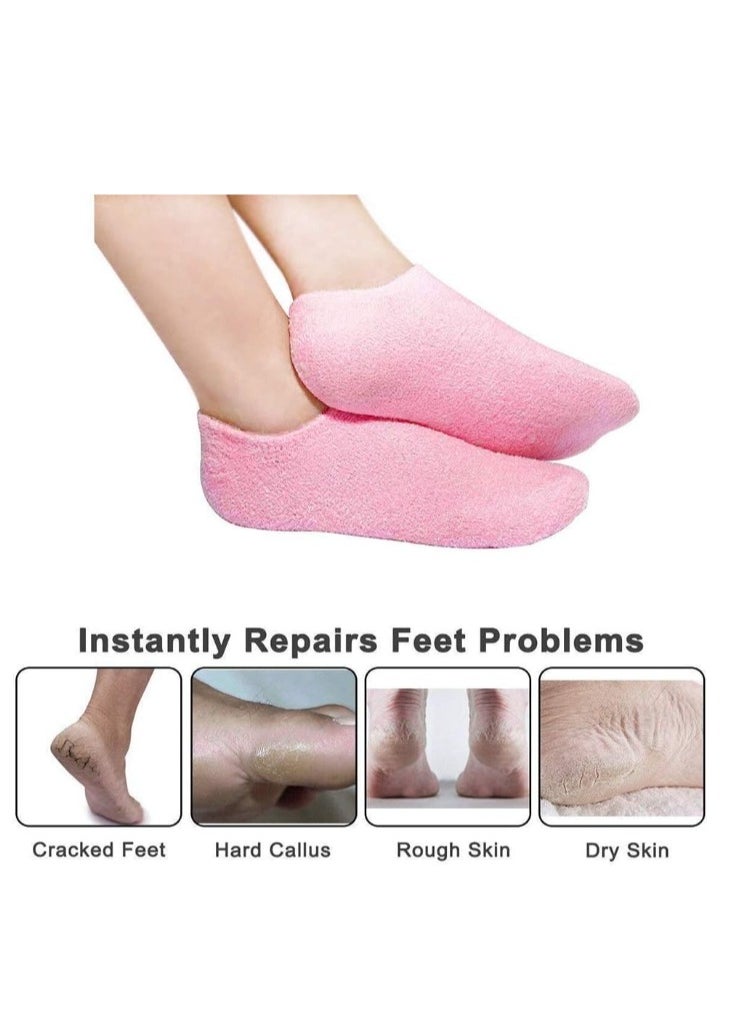OASIS-TH 4 Pcs Gel Moisturizing Spa Gloves And Cracked Dry Skin Socks For Women Girls  - Image 5