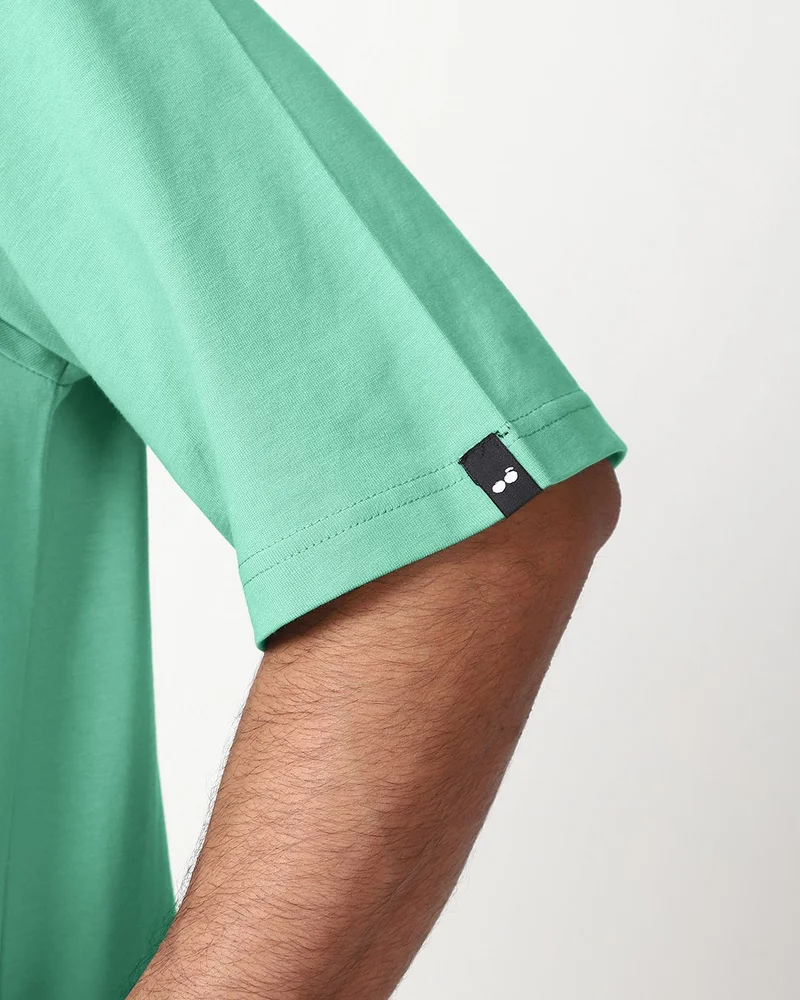 bewakoof  Men's Granite Green Oversized T-shirt for Men | Best Price UAE