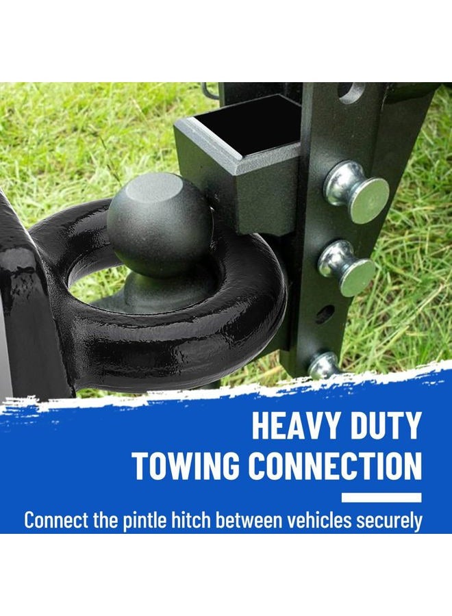 Racewill 4-Bolt Pintle Hitch Lunette Ring, I.D. 3 inch, Towing Weight 60000 lbs, Black Heavy Duty Steel with 6 inch Bolt Base for Truck Trailer - Image 4