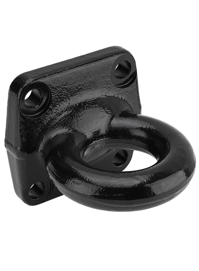Racewill 4-Bolt Pintle Hitch Lunette Ring, I.D. 3 inch, Towing Weight 60000 lbs, Black Heavy Duty Steel with 6 inch Bolt Base for Truck Trailer - Image 1