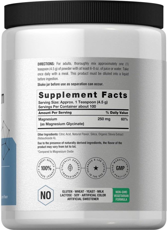 Horbäach Magnesium Glycinate Powder | 1 lb | Lemon Flavored | Superior Absorption | Non-GMO & Gluten Free - Image 2