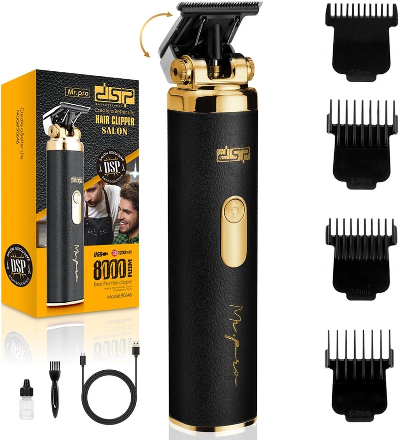 DSP Hair Trimmer for Men, Cordless Beard Trimmer, Adjustable Head Angle, Beard Edger, Grooming Cutting Kit, Ceramic Blade, Plug and Play
