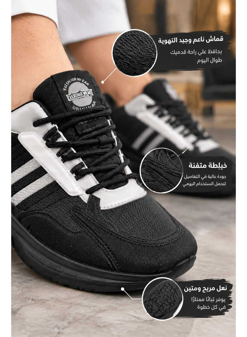 Amity Men's Color Block Breathable Mesh Lace Up Running Shoes with Cushioned Shock Absorbing Outsole - Image 5