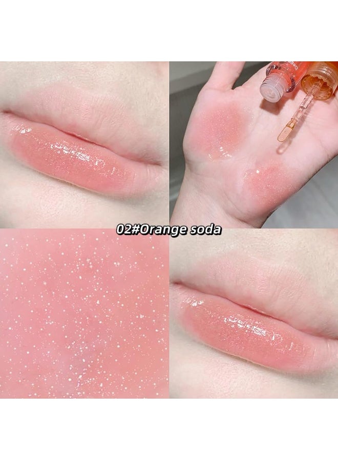 Gege Bear Moisturizing Lip Oil with Fruit Extract | Mirror-Gloss Dewy Finish | Featherlight Non-Tacky Texture | Tinted Shades from Sheer Nude to Bold Berry | Long-Lasting Hydration & Shine | Plumping Glossy Lips | Aesthetic K-Beauty Inspired Lip Gloss for Women Girls (02#Orange Soda, 2.5g) - Image 2