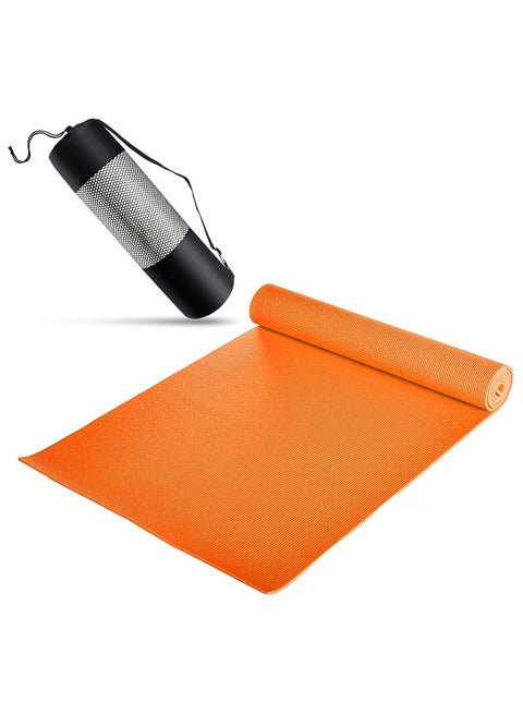 PVC Yoga Exercise Mat With Carrying Bag 6MM/8MM Thick x173cm Lx61cm W, Orange
