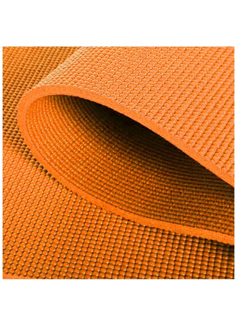 Generic - PVC Yoga Exercise Mat With Carrying Bag 6MM Thick x173cm Lx61cm W, Orange - Image 1