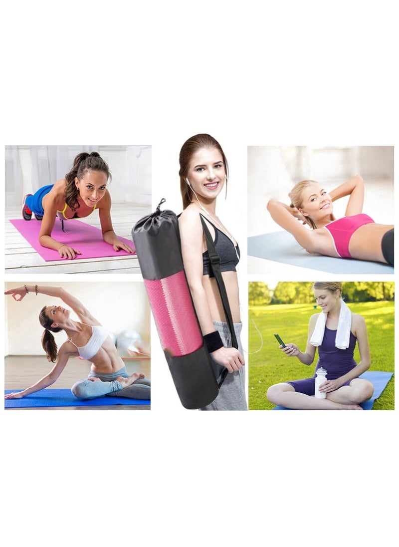Generic - PVC Yoga Exercise Mat With Carrying Bag 6MM Thick x173cm Lx61cm W, Orange - Image 1