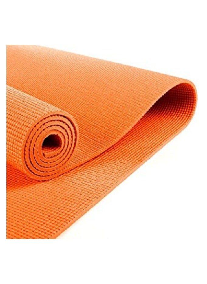 Generic - PVC Yoga Exercise Mat With Carrying Bag 6MM Thick x173cm Lx61cm W, Orange - Image 1