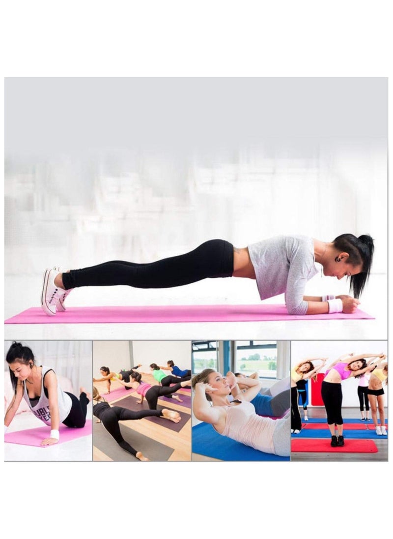 Generic - PVC Yoga Exercise Mat With Carrying Bag 6MM Thick x173cm Lx61cm W, Orange - Image 1