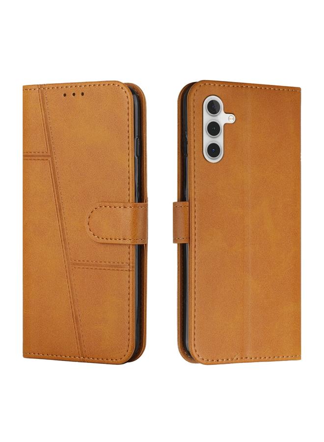S-TOP Case For Samsung Galaxy S23 FE 5G Stitching Calf Texture Buckle Leather Phone Case - Image 1