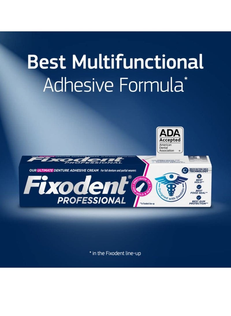 Fixodent Fixodent Professional Ultimate Denture Adhesive Cream for Full and Partial Dentures, 1.8 oz, 4 Pack  - Image 3
