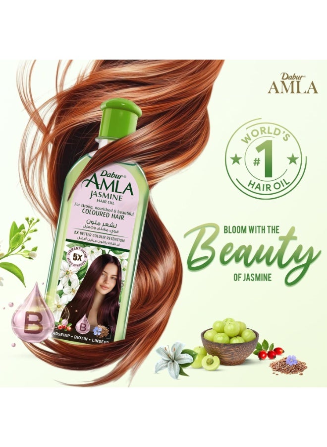 Dabur زيت شعر دابر أملا ياسمين - علاج هندي للشعر لصحة الشعر، فروة رأس مرطبة، وتقوية، للرجال والنساء، 10.14 أونصة سائلة - Image 4