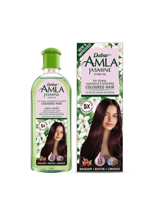 Dabur زيت شعر دابر أملا ياسمين - علاج هندي للشعر لصحة الشعر، فروة رأس مرطبة، وتقوية، للرجال والنساء، 10.14 أونصة سائلة - Image 1
