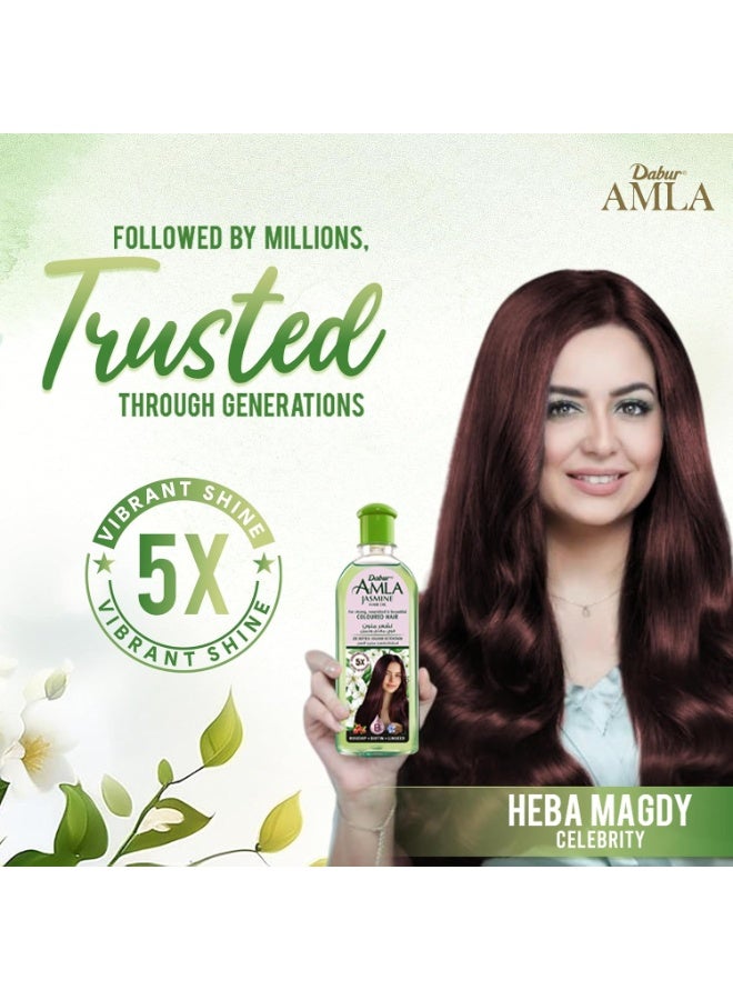 Dabur زيت شعر دابر أملا ياسمين - علاج هندي للشعر لصحة الشعر، فروة رأس مرطبة، وتقوية، للرجال والنساء، 10.14 أونصة سائلة - Image 2