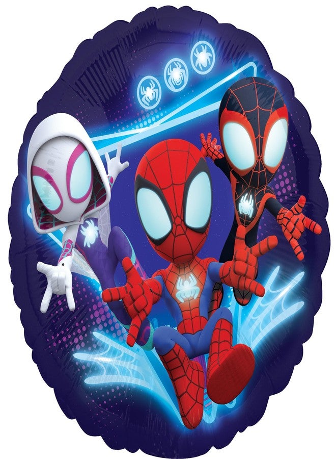 Anagram Spidey and Friends 2nd Birthday Party Supplies 7pc Foil Balloon Bouquet Decorations - Image 2