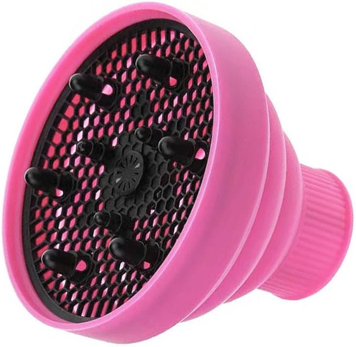 KUAZIVI Universal Collapsible Hair Dryer Diffuser Travel and Easy Storage Diffuser Fit Most of Hair Dryer (Pink) - Image 1