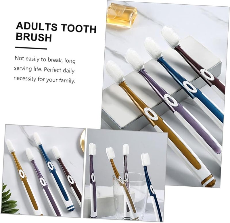 3 Sets Nano Silicone Toothbrush for Adults Soft Bristles Assorted Color Travel Portable - Image 5