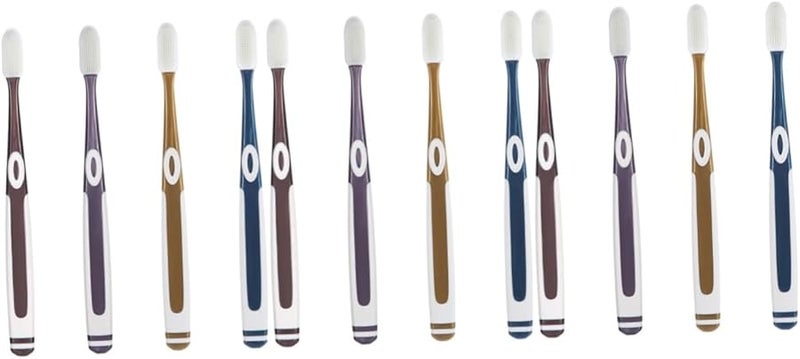 3 Sets Nano Silicone Toothbrush for Adults Soft Bristles Assorted Color Travel Portable - Image 2