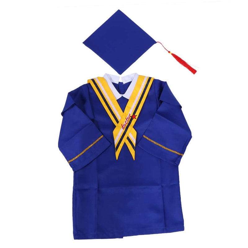 Graduation Gown and Cap Set 2PCS for School Ceremony Events Photos Height 120 140cm - Image 2