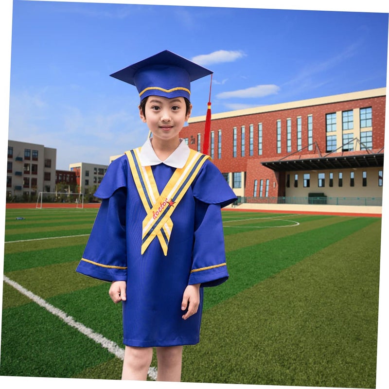 Graduation Gown and Cap Set 2PCS for School Ceremony Events Photos Height 120 140cm - Image 4