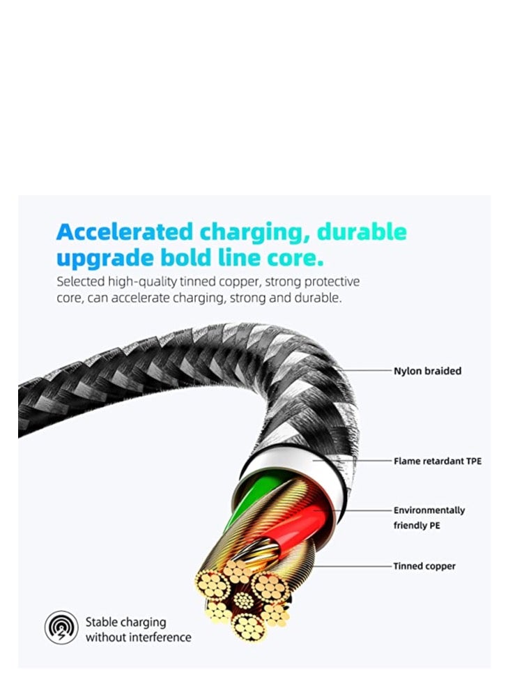 Yezler 60W USB C Cable 1M, PD 3.0 3A Fast Charging Cord Type C Cable Compatible with iPhone 15 Series, MacBook Pro, iPad Pro, Samsung Galaxy S23/22/Z Fold/Z Flip, Google Pixel 7/6A,PS5,Switch Black - Image 2