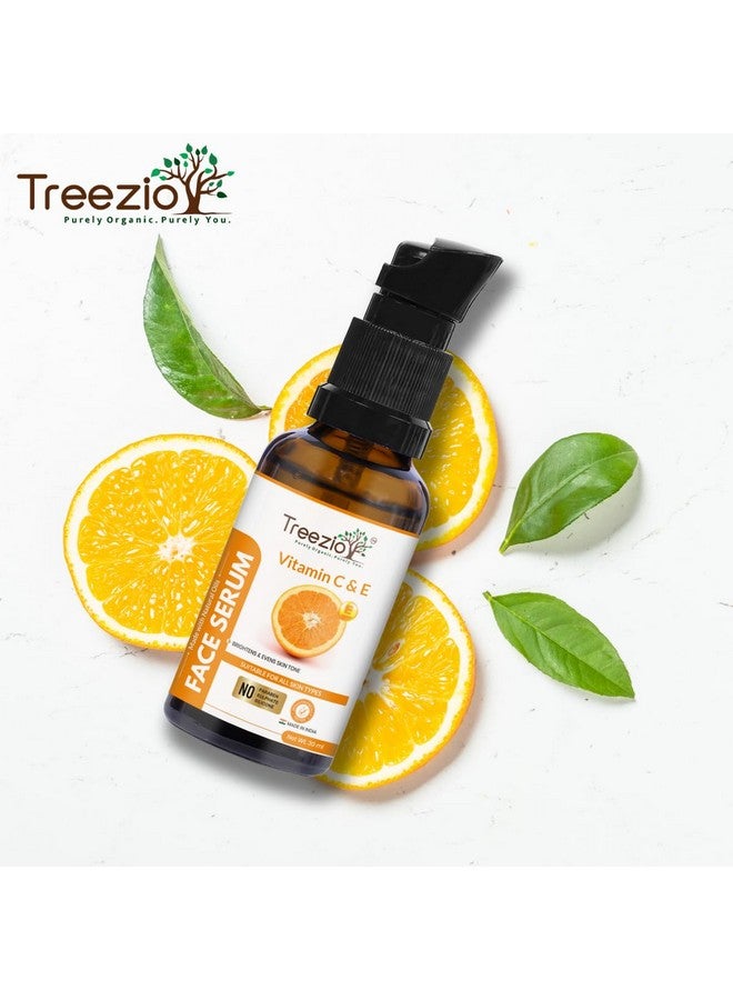 Treezio Vitamin C & E Face Serum - Brighten & Hydrate Skin, For Youthful, Glowing Skin | No Sulphate No Paraben | For Men & Women Pack of 2 (30 ml Each) - Image 3