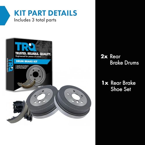 TRQ طقم أسطوانات الفرامل الخلفية TRQ وزوج أحذية اليسار واليمين متوافق مع تويوتا كامري سولارا - Image 2