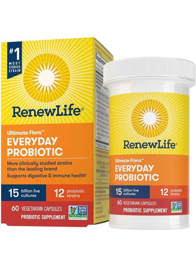 كبسولات بروبيوتيك رينيو لايف اليومية، مكمل غذائي يومي يدعم صحة المسالك البولية والجهاز الهضمي والجهاز المناعي، ل. رامنوسوس جي جي، خالي من منتجات الألبان والصويا والغلوتين، 15 مليار وحدة تشكيل مستعمرة، 60 كبسولة - Image 1