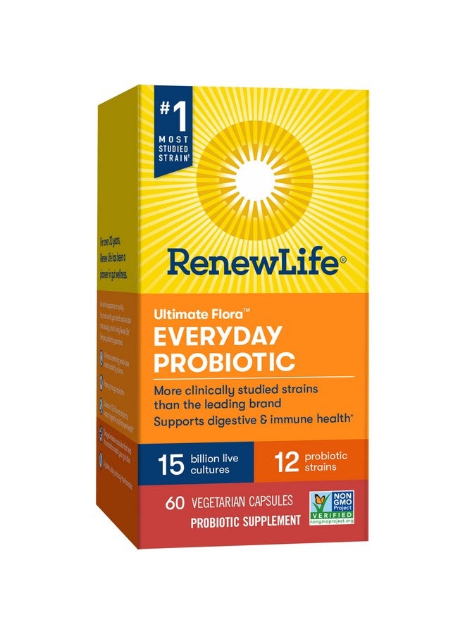 كبسولات بروبيوتيك رينيو لايف اليومية، مكمل غذائي يومي يدعم صحة المسالك البولية والجهاز الهضمي والجهاز المناعي، ل. رامنوسوس جي جي، خالي من منتجات الألبان والصويا والغلوتين، 15 مليار وحدة تشكيل مستعمرة، 60 كبسولة - Image 5