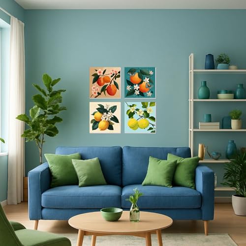 Banket 4 Pack Framed Paint By Numbers Kit for Adults Beginner Fruit Adult Paint By Number Kits on Canvas Green Plant Painting By Numbers for Adults with Frame Diy Painting Kits for Home Wall Art 8x8 Inch - Image 5