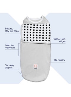 Nanit Breathing Wear Swaddle - Works With Nanit Pro Baby Monitor To Track Breathing Motion Sensor-Free, Real-Time Alerts, 100% Cotton, Size Large, 3-6 Months, Pebble Grey  - Image 3
