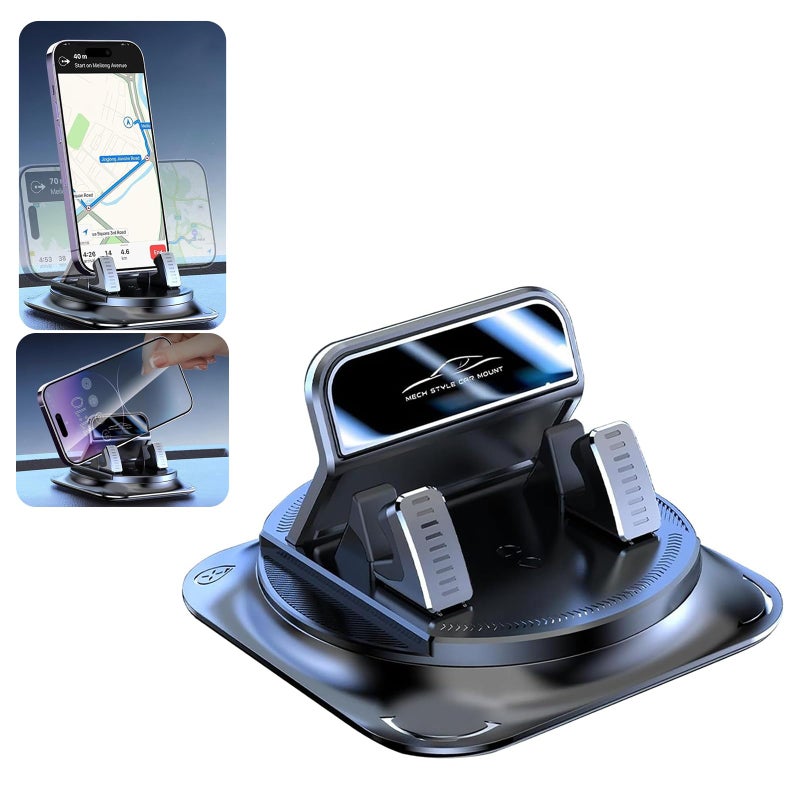Zosgrew Dashboard Navigation Bracket, 360 Degree Rotation Automotive Phone Holder, Universal Self-Adhesive Non-Slip Car Phone Holder, for Most Cars (Black) - Image 1